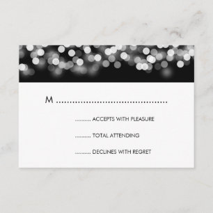 Elegant Wedding RSVP Silver Hollywood Glam Card
