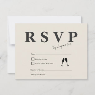 Elegant Wedding RSVP Sophisticated Stone Linen