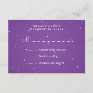 Elegant Wedding RSVP Sparkling Chain Purple