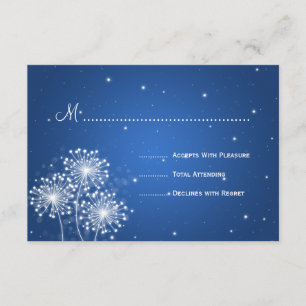 Elegant Wedding RSVP Summer Sparkle Sapphire Blue