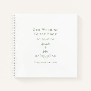 Elegant Wedding Sage Green Chic Budget Guest Book 
