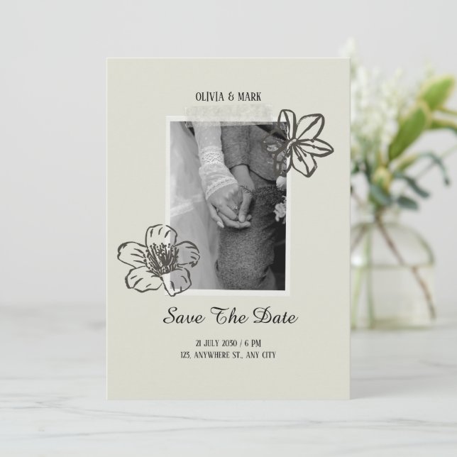 Elegant Wedding save the date (Standing Front)