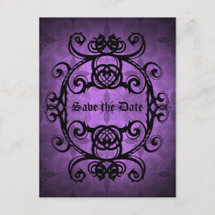 Elegant wedding save the date announcement postcard
