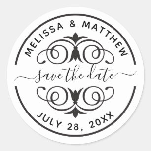 Elegant Wedding Save the Date Envelope Seal