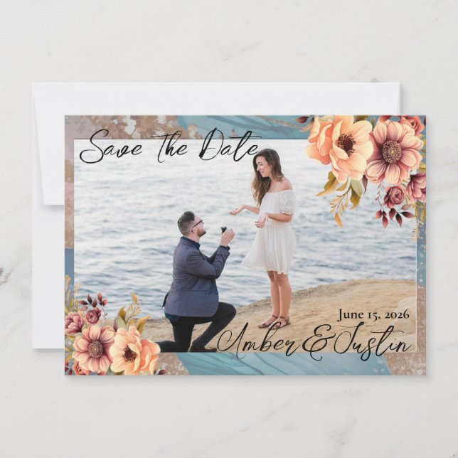 Elegant Wedding Save the Date Invitation (Front)