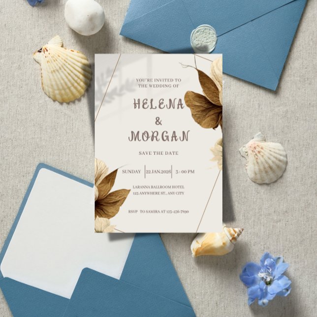 Elegant Wedding Save the Date & Invitation Combo (Elegant All-in-One Wedding Save the Date & Invitation | Classic Ballroom Wedding Template)