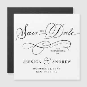 Elegant Wedding Save the Date Magnetic Card