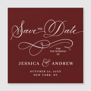 Elegant Wedding Save the Date Simple Magnetic Card