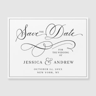 Elegant Wedding Save the Date Simple Magnetic Card