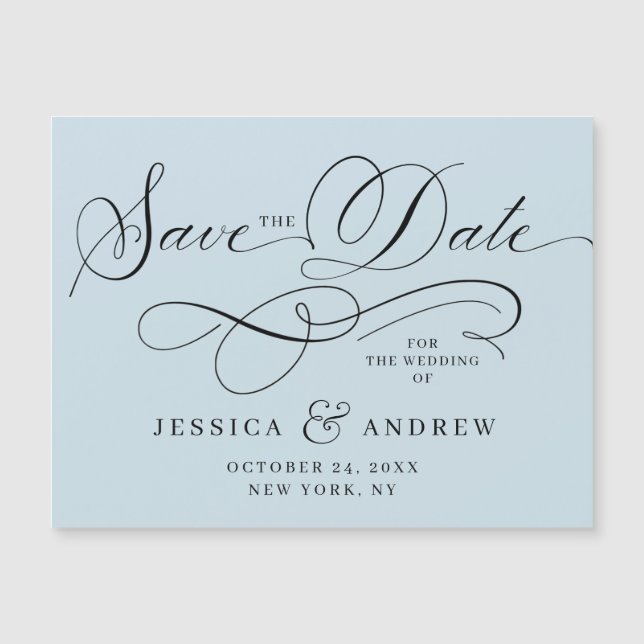 Elegant Wedding Save the Date Simple Magnetic Card (Front)