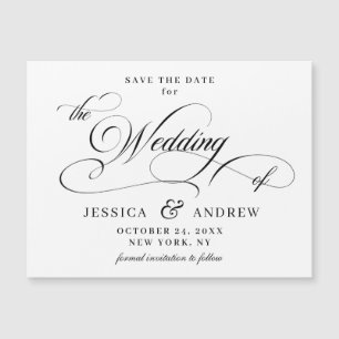 Elegant Wedding Save the Date Simple Magnetic Card