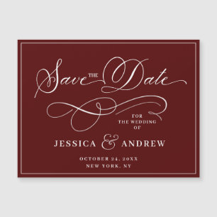 Elegant Wedding Save the Date Simple Magnetic Card