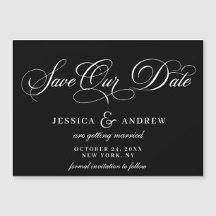 Elegant Wedding Save the Date Simple Magnetic Card