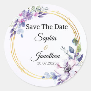 Elegant Wedding Save The Date Sticker
