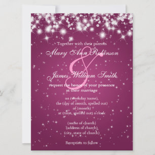 Elegant Wedding Save The Date Winter Sparkle Pink
