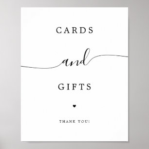 Elegant Wedding Script Cards and Gifts Table Sign