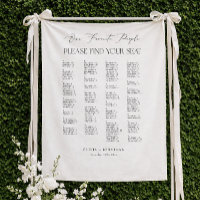 Elegant Wedding Seating Chart Alphabetical Fabric