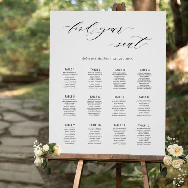 Elegant Wedding Seating Chart Sign (Creator Uploaded)