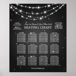Elegant Wedding Seating Chart Sparkling Chain Blac