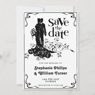 Elegant Wedding Silhouette Save The Date