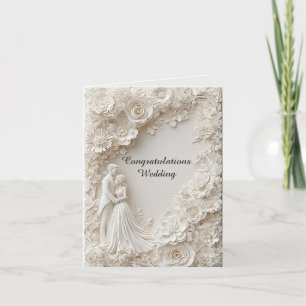 Elegant Wedding Silhouette with Floral Border Invitation