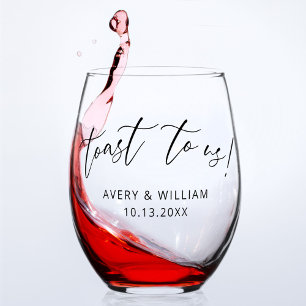 Elegant Wedding Stemless Wine Glass