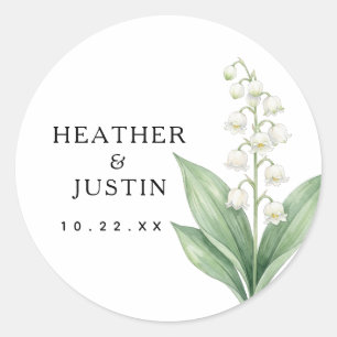 Elegant Wedding Sticker Lily of Valley Floral