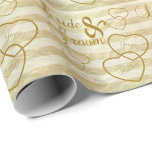 Elegant Wedding Stripes  and Gold Design Wrapping Paper<br><div class="desc">Gift Wrap. Elegant Wedding Stripes and Gold Design. 100% Customizable. Ready to Fill in the box(es) or Click on the CUSTOMIZE button to add, move, delete or change any of the text or graphics. Made with high resolution vector and/or digital graphics for a professional print. NOTE: (THIS IS A PRINT....</div>