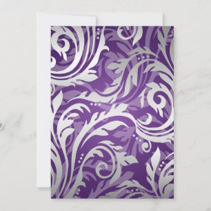Elegant Wedding Swirly Flourish Purple Invitation