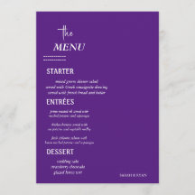 Elegant Wedding Table Menu