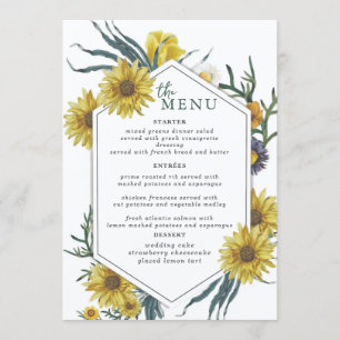 Elegant  Wedding Table Menu Cards Flat Menu