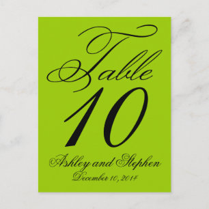 Elegant  Wedding Table Number Cards Apple Green