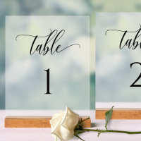 Elegant Wedding Table Number Frosted Style