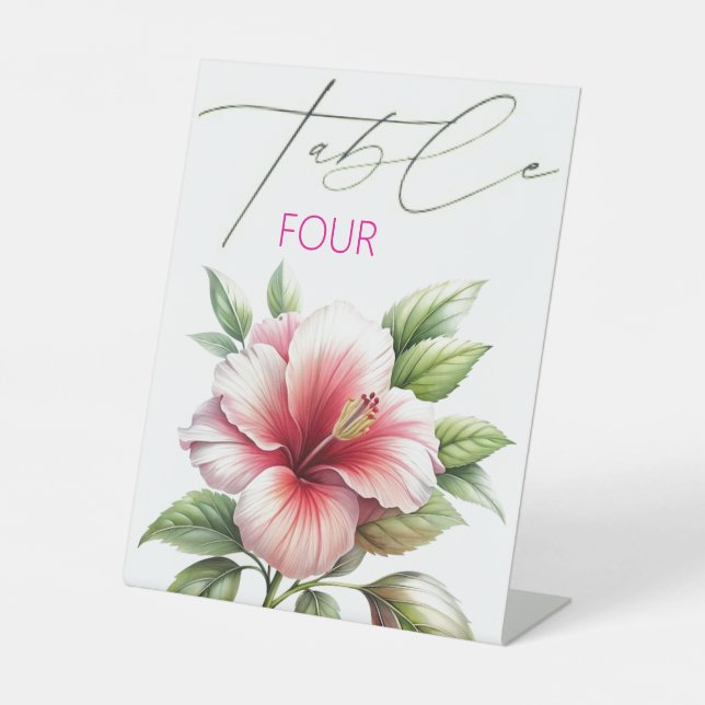 elegant wedding table numbers  pedestal sign (Front)