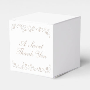 Elegant Wedding Tan Floral Library Thank You Favor Box