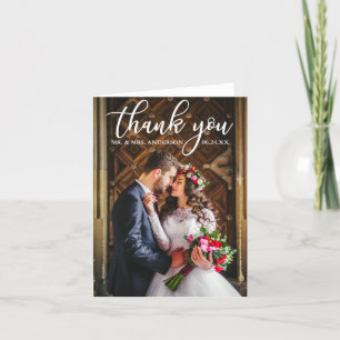 Elegant Wedding Thank You Bride and Groom Photo N