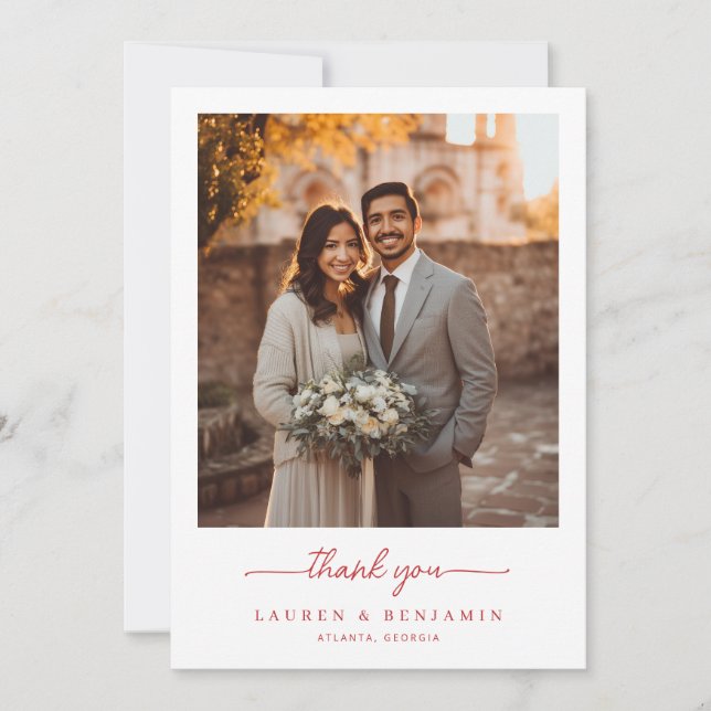 Elegant Wedding Thank You Card (Front)