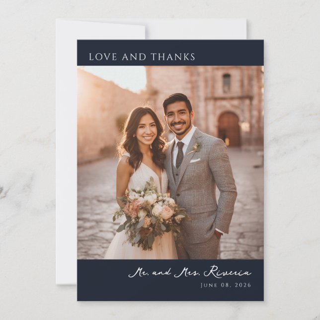 Elegant Wedding Thank You Card (Front)