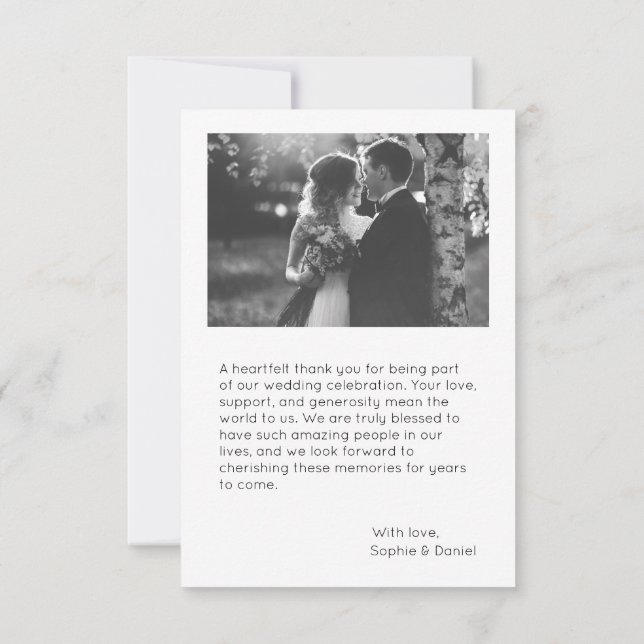 Elegant Wedding Thank You Card | Personalized  (Back)