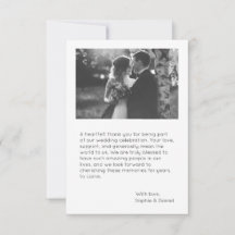 Elegant Wedding Thank You Card | Personalized