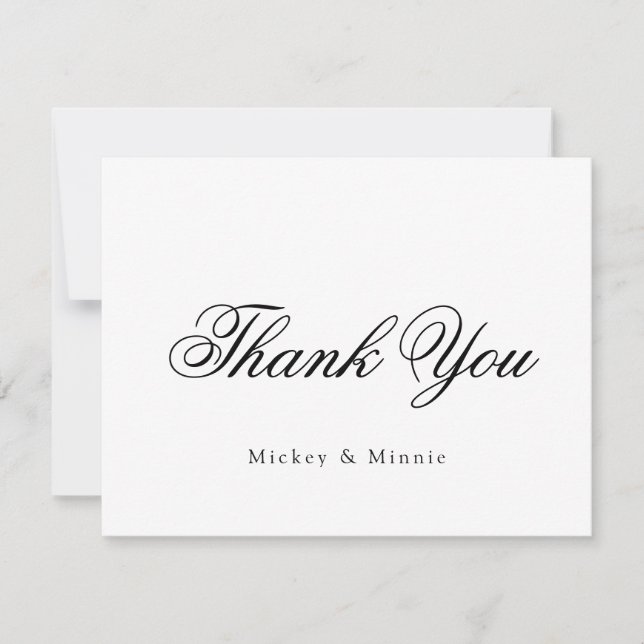 Elegant Wedding Thank You Card with Classic Style (Front)