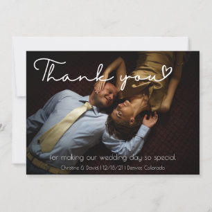 Elegant Wedding Thank you card with photo