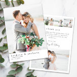 Elegant Wedding Thank You Card with Photos<br><div class="desc">Share your favourite photos from your wedding day with friends and family with this modern, minimalist multi-photo thank you card. It's easy to edit and includes a thank you message that you can keep or change to your own words. All products are created by Zazzle and shipped to your door...</div>