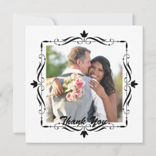 Elegant Wedding Thank You Custom Photo Card