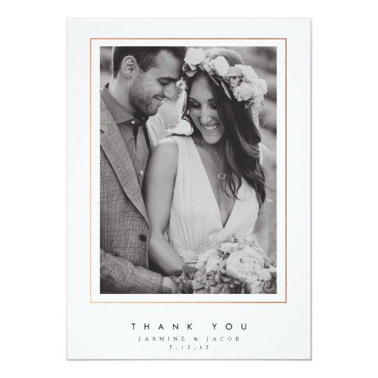 Elegant Wedding Thank You Photo Card