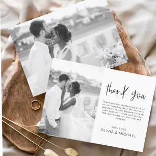 Elegant Wedding Thank You Photo Invitation