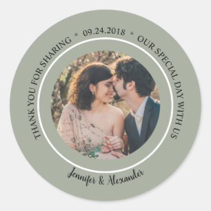 Elegant Wedding Thank You photo seal favour