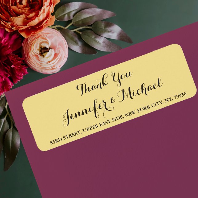 Elegant Wedding Thank You Return Address Label (Elegant Wedding Thank You Return Address Label)