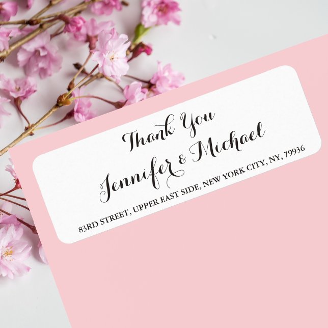 Elegant Wedding Thank You Return Address Label (Elegant Wedding Thank You Return Address Label)