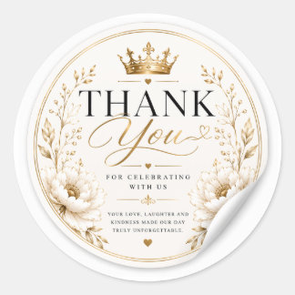 Elegant Wedding Thank You Sticker